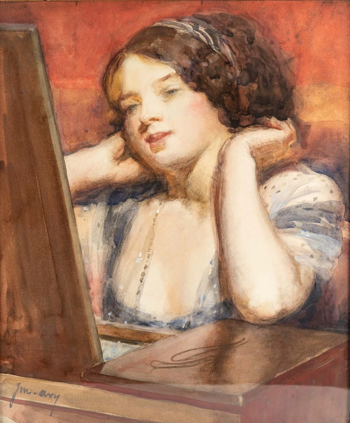 Donna alla toilette